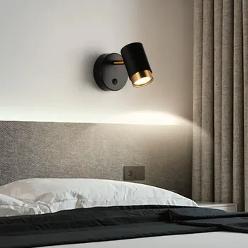 Внутренний Светодиодный настенный светильник GU10 мощностью 5 Вт, Складной, Вращающийся, Прикроватный светильник для дома, спальни, гостиной, Настенный светильник для чтения