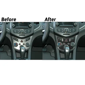 Накладка Климат-контроля Автомобильные аксессуары для Chevrolet для Sonic 12-16 Черный интерьер автомобиля из углеродного волокна Универсальный