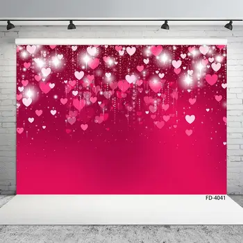 Розовые фоны для фотосъемки с сердечками, выполненные на заказ на День Святого Валентина для фотосессии влюбленных на свадьбе в фотостудии