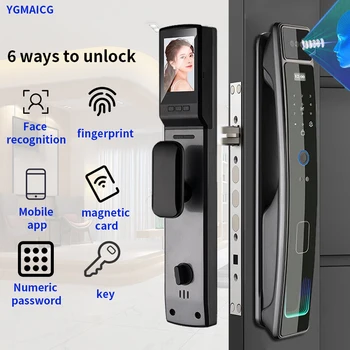 WIFI 3D распознавание лица умный замок отпечатки пальцев биометрическая карта ключ цифровой замок пульт дистанционного управления мобильным телефоном домашний умный дверной замок