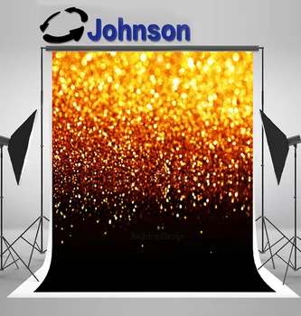 Фоны для фотосъемки JOHNSON Gold с блестками, блестящим боке, черными блестками, высококачественная компьютерная печать, рождественский фон