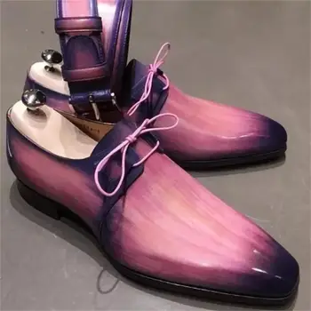 Модные Оксфорды, Мужская Обувь, Деловая Повседневная Обувь Для Свадебной вечеринки, Повседневная Классическая Однотонная Обувь из Искусственной кожи С 3D Принтом, Модельные туфли На шнуровке