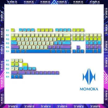 MOMOKA Pixel Ocean Keycaps Полупрозрачные Светопропускающие Keycap Сублимационные 128 Клавишные PBT Механические Клавиатуры Keycaps Set Gamer