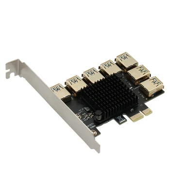 Карта Адаптера PCIE 1-7 PCI Express Riser Card Слот PCI-E От 1X до 16x USB 3.0 Riser Extender Для Майнинга Видеокарт Miner
