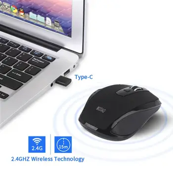 Беспроводная мышь для электронных игр 2.4G с разрешением 1600 точек на дюйм для устройств Macbook USB C, прямая поставка Office Mause