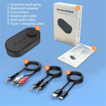 2 В 1 Bluetooth-совместимый Адаптер 5,0 3,5 мм Передатчик-приемник с USB-ключом с низкой Задержкой для телевизора, ПК и автомобиля