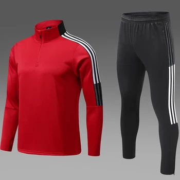 2023 Новый футбольный спортивный костюм на молнии, футбольная куртка для детей, мужчин и взрослых, тренировочные футбольные костюмы с длинными рукавами
