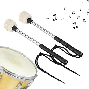 Палочки для бас-перкуссии, противоскользящие палочки для бас-барабана с ручками из нержавеющей стали, необходимые для игры на барабанах для домашней записи