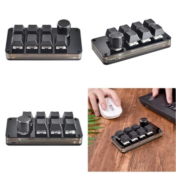 Механическая клавиатура с 7 клавишами и 1 ручкой, мини-кнопочная панель для игр с горячей заменой, клавиатура 