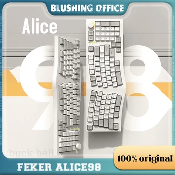 Беспроводные механические клавиатуры FEKER Alice98, 3 режима, клавиатуры Alice Bluetooth, Эргономика, горячая замена, RGB, Офисные пользовательские клавиатуры