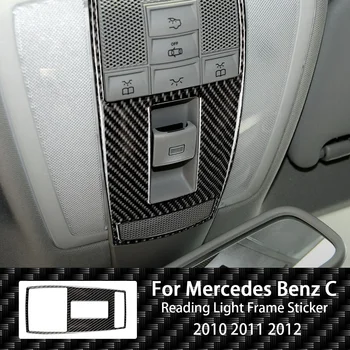 Для Mercedes Benz C E Class W204 W212 2010-2012 Интерьер автомобиля из углеродного волокна Передняя лампа для чтения Рамка Отделка крышки Автомобильный аксессуар