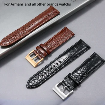 Кожаный ремешок для часов uhgbsd для Armani AR2447 черный Samurai AX7105 1331 2513 2098 мужской ремешок 22 мм 20 мм