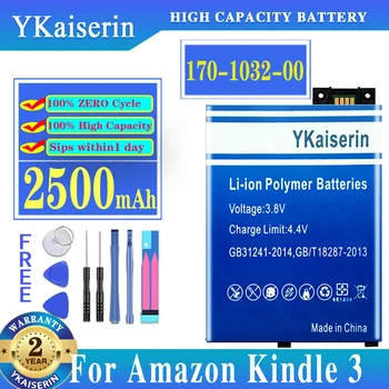 YKaiserin Новый Аккумулятор Для Kindle 3 III Kindle3 Клавиатура Читалка D00901 Graphite 170-1032-00/FS249 Литий-ионный аккумулятор емкостью 2500 мАч