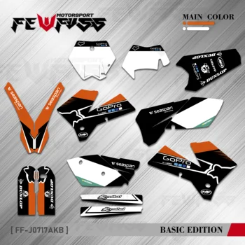 FEWFUSS для KTM EXC 125 200 250 300 400 450 525 EXC 2005 2006 2007 Полный Комплект Графических Наклеек С Пользовательским Номером И Названием
