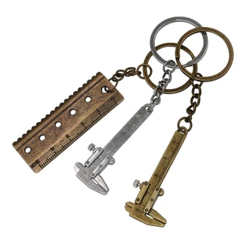 K1KA 3 упаковки Мини-штангенциркуля, брелок с прямым зубом, Удобный инструмент, Миниатюрный Карманный штангенциркуль, брелок для ключей