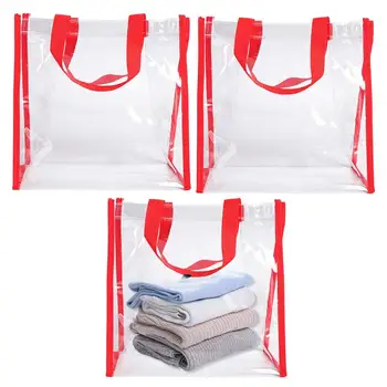 3ШТ Хозяйственных сумок Прозрачная сумка-тоут для продуктов, водонепроницаемая многоразовая хозяйственная сумка, многоцелевые сумки для мужчин