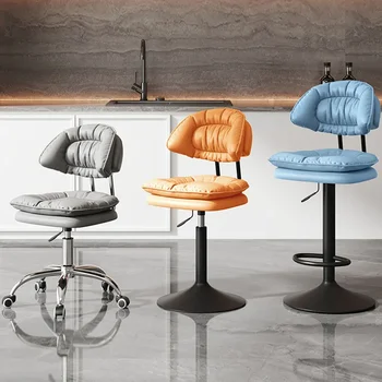 Поворотный барный стул для маникюра, Дизайн акцента, высокий стул для кухонного бара, Уличная мебель HY