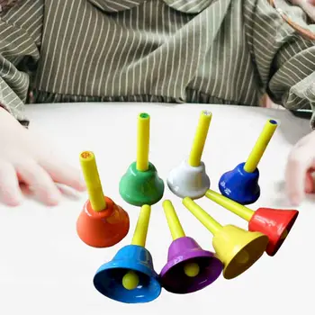 8 Штук 8 Нот колокольчиков для детей Ручные ударные колокольчики Музыкальный инструмент Ударные музыкальные колокольчики для классного праздника