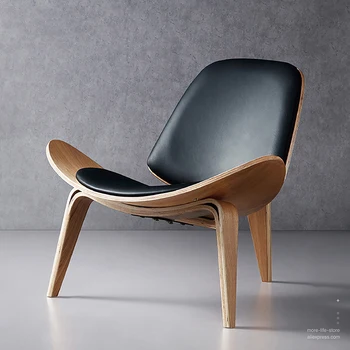 Ленивые Скандинавские стулья для гостиной, Роскошные дизайнерские Деревянные стулья для гостиной, Современная мебель для дома Shell Relax Sillas