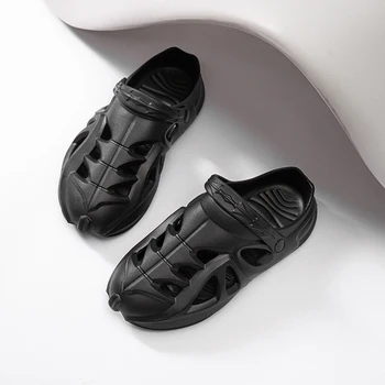 Мужские тапочки в взрывном стиле, красивые и модные универсальные мужские сандалии с тонкой текстурой, облачные туфли с мягкой подошвой