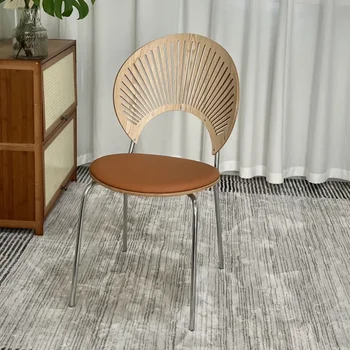 Официальный Новый Скандинавский обеденный стул Aoliviya 2023 года, Домашний кофейный стул из массива дерева со спинкой, обеденный стол и стул в стиле ретро Si