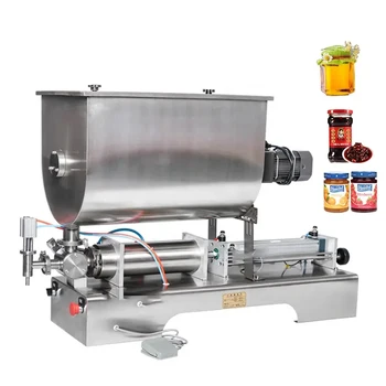 Горизонтальная U-образная машина для розлива жидкой пасты, коммерческая машина для упаковки напитков, соуса чили с функцией перемешивания