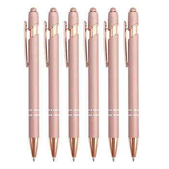 Шариковые ручки из розового золота нажимного действия, ручки для подписи в деловом Офисе, Школьные Канцелярские принадлежности, Письменные принадлежности