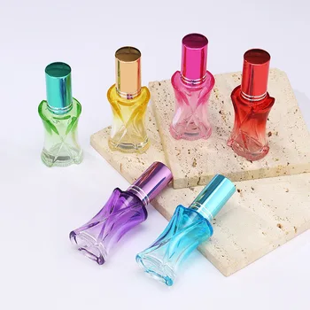 1ШТ 10 мл Красочный X-образный Пустой стеклянный флакон для духов Небольшой образец портативного парфюма с многоразовым распылителем ароматов