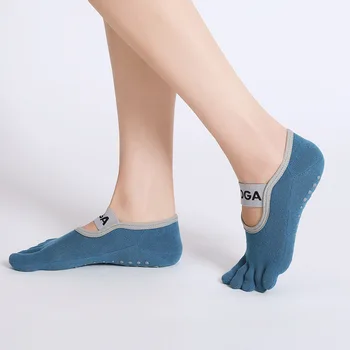 Носки для йоги с раздельным носком и нескользящим точечным клеем с пятью пальцами, гольфы Zapatos Pilates Mujer Nixhit Fitness