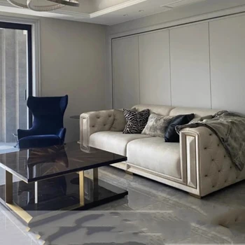 Комбинированный Комплект диванов из белой кожи Europe Comfortable Lounge Lazzy Sofa Set Italiano Juego De Muebles Para Sala Мебель для дома