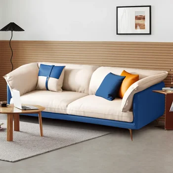 Индивидуальный итальянский легкий тканевый диван с роскошной технологией, гостиная, современная простая ткань в скандинавском стиле, искусство очень простое для трех человек