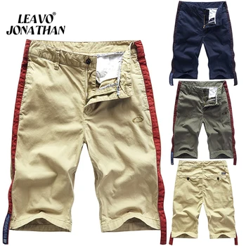 Летние Новые модные шорты-карго, одежда 2023, мужские повседневные хлопчатобумажные шорты контрастного цвета, мужские дышащие короткие брюки длиной до колена