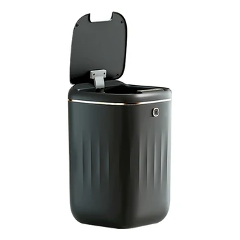 Умный мусорный бак Автоматический Водонепроницаемый Электрический Для мусора Большой емкости Кухня Ванная Туалет Автоматический датчик Черный