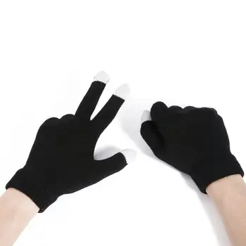 Зимние Мужские вязаные перчатки с сенсорным экраном, нескользящая резина, Прочное деловое вождение, езда на велосипеде, Осенние Противоскользящие мужские перчатки