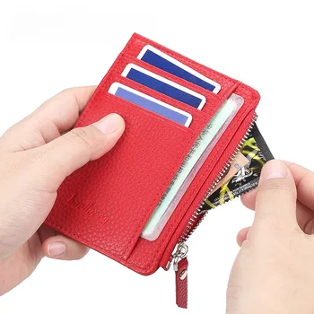 Мужские и женские многофункциональные ультратонкие короткие водительские права на молнии, сумка для банковских карт, чехол для карты