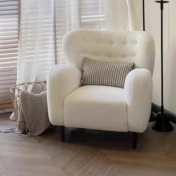 Белое кресло с подлокотниками Офисное Эргономичное кресло для отдыха Современный деревянный Шильон Индивидуальная мебель в скандинавском стиле для спальни