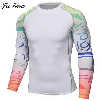 Мужская футболка для плавания, защита от сыпи, гидрокостюм с длинным рукавом, Быстросохнущие дышащие компрессионные спортивные топы для фитнеса, велоспорта, серфинга