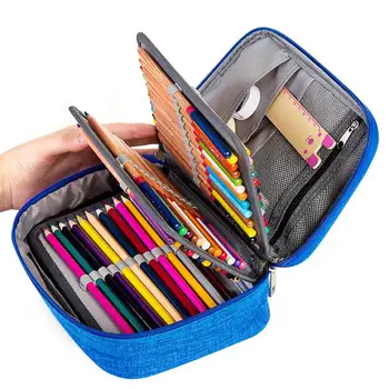 Сумка для карандашей большой емкости, 72 отверстия, пенал на молнии, сумка для ручек, сумка для хранения канцелярских принадлежностей.