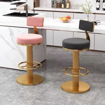 Скандинавские круглые барные стулья Металлический дизайн табурета Удобный стульчик для кормления Кухонный Поворотный Табурет Haut Pour Cuisine Роскошная Мебель