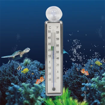 Водонепроницаемый Аквариумный Стеклянный Термометр для измерения температуры воды в аквариуме с присоской Аксессуары для аквариума