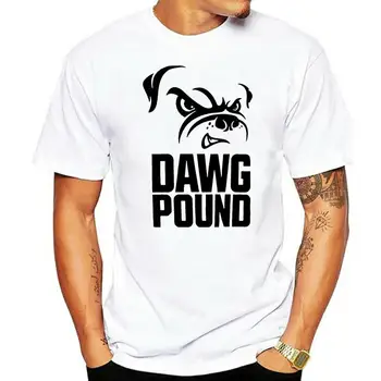 Летняя уличная футболка Majestic Dawg Pound, повседневная футболка с круглым вырезом и принтом WH.