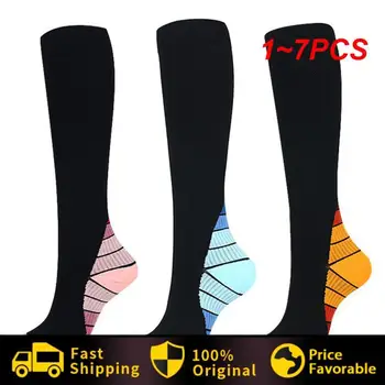 1 ~ 7ШТ носков для бега на открытом воздухе Brothock, нейлоновые спортивные носки для взрослых, новые эластичные чулки для фитнеса на заказ, компрессионные для колена