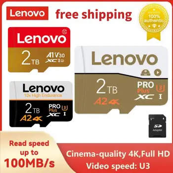 Lenovo Class 10 SD-Карта Micro 512GB 1TB 2TB Карта Памяти A2 V30 U3 Высокоскоростная SD-Флэш-Карта Для Переключения Игрового Телефона, Компьютера, Дрона