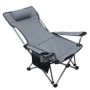 Сетчатое кресло для отдыха на открытом воздухе, переносное складное шезлонг с подушкой, подстаканником, сумкой для переноски, боковым карманом