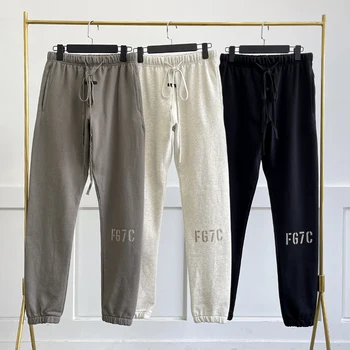 Мужские спортивные брюки Essentials Fg7c, повседневные брюки с надписью Flocking, Женские свободные спортивные брюки в стиле хип-хоп, брюки для бега трусцой