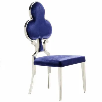 Обеденный стул в стиле постмодерн, Простые обеденные стулья из нержавеющей стали, гостиная, Фланелевые обеденные стулья в цвет сливы для кухни MC