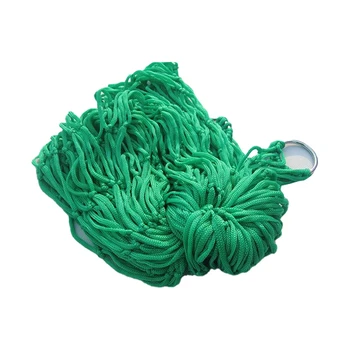 1 комплект толстой сетки Кемпинг Гамак Нейлоновая веревка Одиночный гамак Сетчатый гамак Уличные принадлежности Зеленый