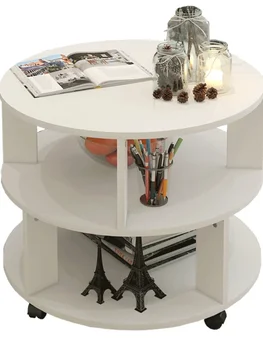 Журнальный столик Простой Современный Круглый в скандинавском стиле, Креативная гостиная, прикроватная тумбочка для спальни, приставной столик для сборки Балконного столика