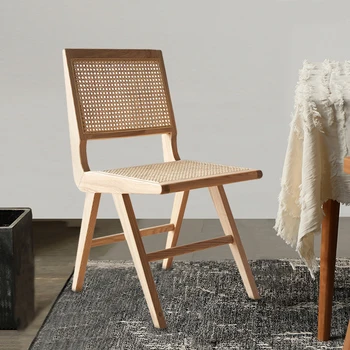 [Распродажа Flash] Набор из 2 обеденных стульев ручной работы из натуральной лозы, изготовленных на деревянной основе [US-W]