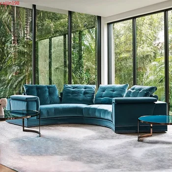 Итальянская мебель на заказ / финский D Итальянский легкий диван из роскошной ткани вилла театр гостиная комбинация дугообразных диванов